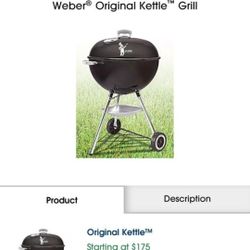 Charcoal Weber Grill