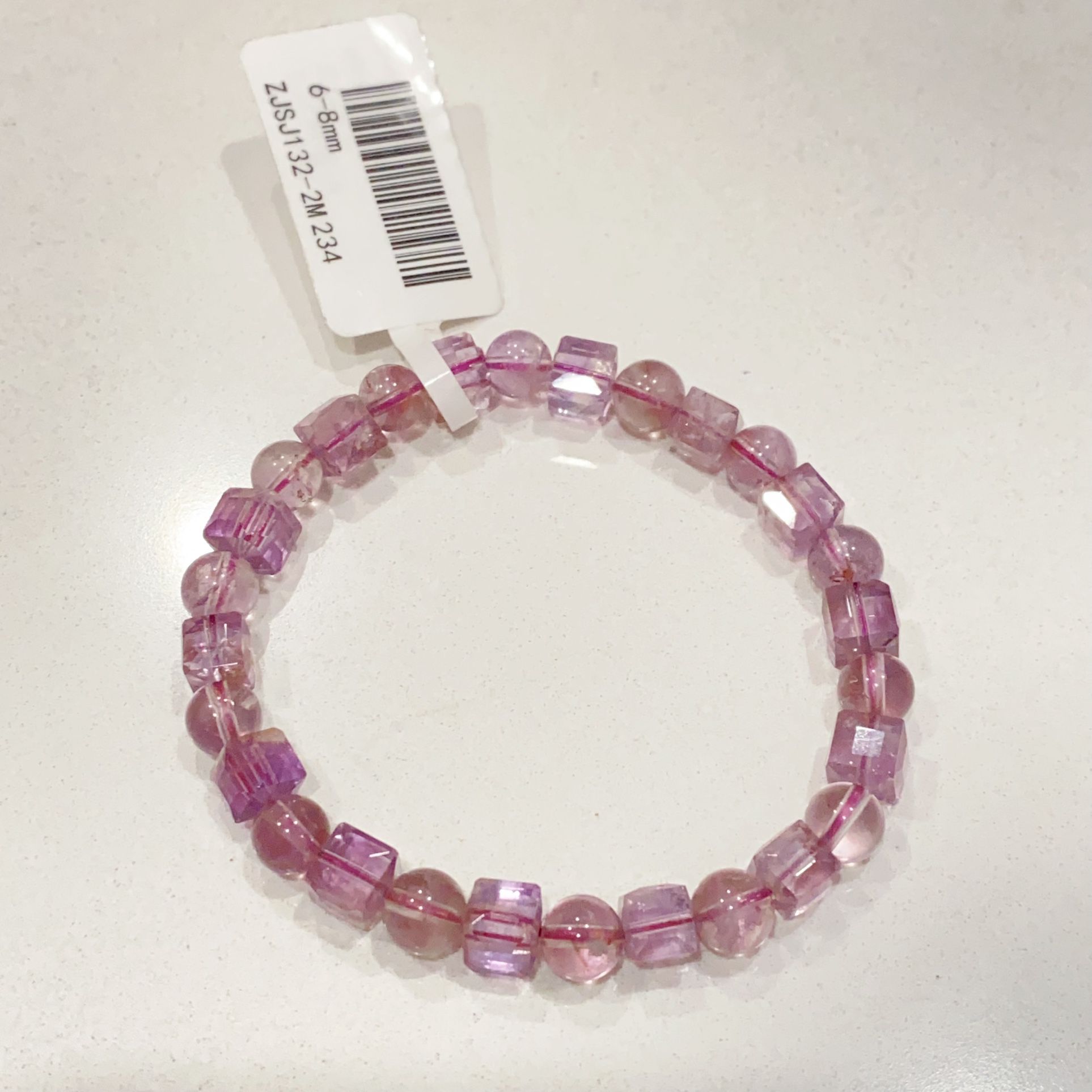 Natural Faceted Amethyst Square Round Bracelet 