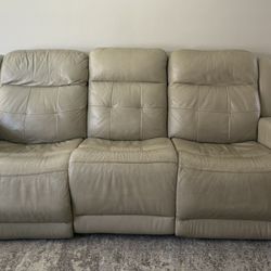 Beige Reclining Sofa