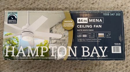 Hampton Bay Mena 44-Inch Ceiling Fan Matte White