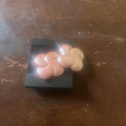 Vintage Pastel Pink Swirl Flower Clip-On Earrings – 1980s Costume Jewelry