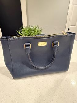 Michael Kors Navy Kellen Medium Leather Bag