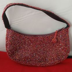 CARLO FELLINI BEADED EVENING BAG WITH SHOULDER STRAP 