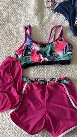 Girls Swim Wear With Cover Up Shorts