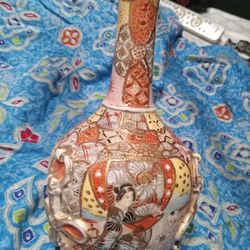 Japanese Satsuma hand painted Vase.