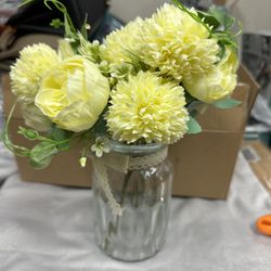 Artificial Flowers in Vase, Artificial Flowers with Vase,for Indoor Home Decoration, Table Decoration, Wedding, Dining Room,