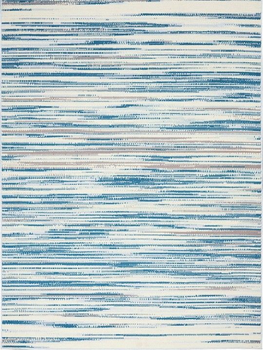 New. Nourison Jubilant 5'.3"×7'.3"Abstract Blue Area Rug, Easy Cleaning, Non Shedding