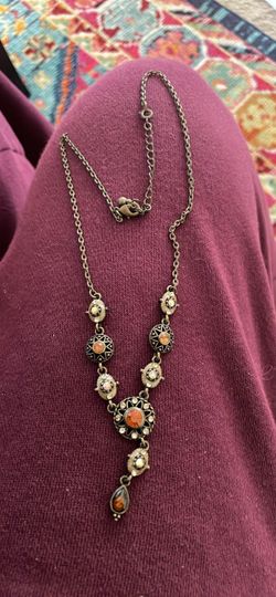 Rustic vintage gemstone necklace