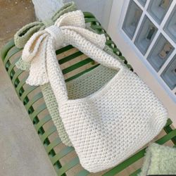 White crochet bag purse