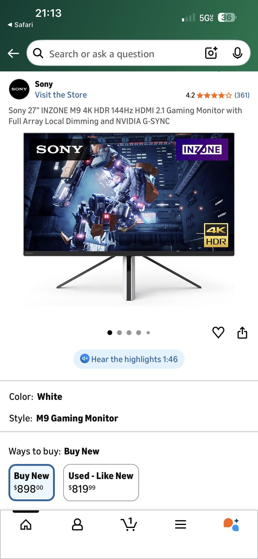 Sony Monitor M9 In zone