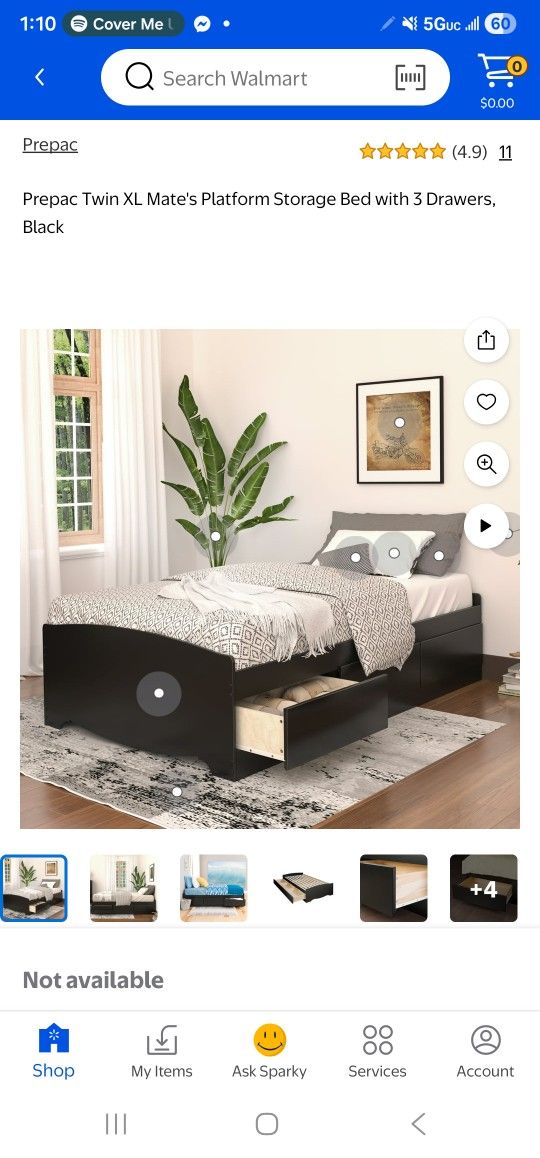 Twin Xl Platform Bed Frame (From Home Depot/brand New)