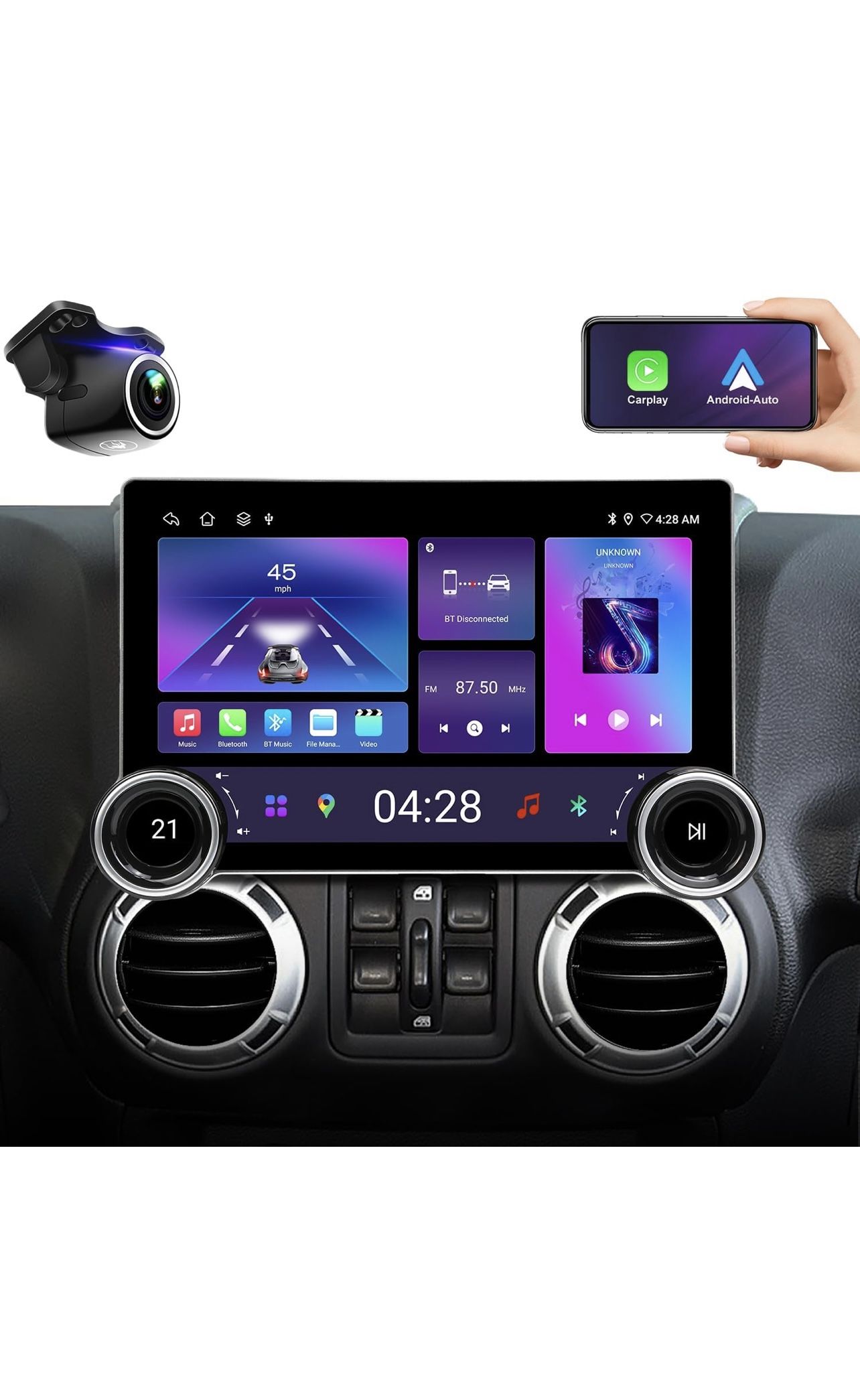 for Jeep Wrangler Radio (JK) /Dodge Ram 2009-2012 Car Stereo Upgrade| Wireless CarPlay Android Auto|