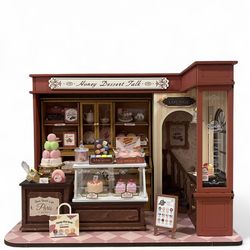 Handcrafted Miniature Paris Dessert Café Diorama – Fully Assembled