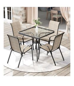 5 Pieces Outdoor Patio Dining Set