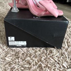 Pink Strap Clear Heels
