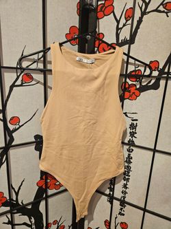 Zara Beige Sleeveless Bodysuit