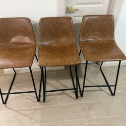 Brown Kitchen Counter Stools Set Of 3