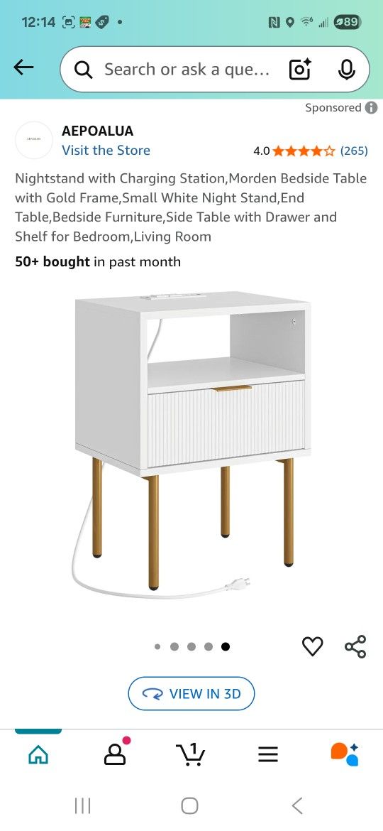 End /Side Table with Charging Ports