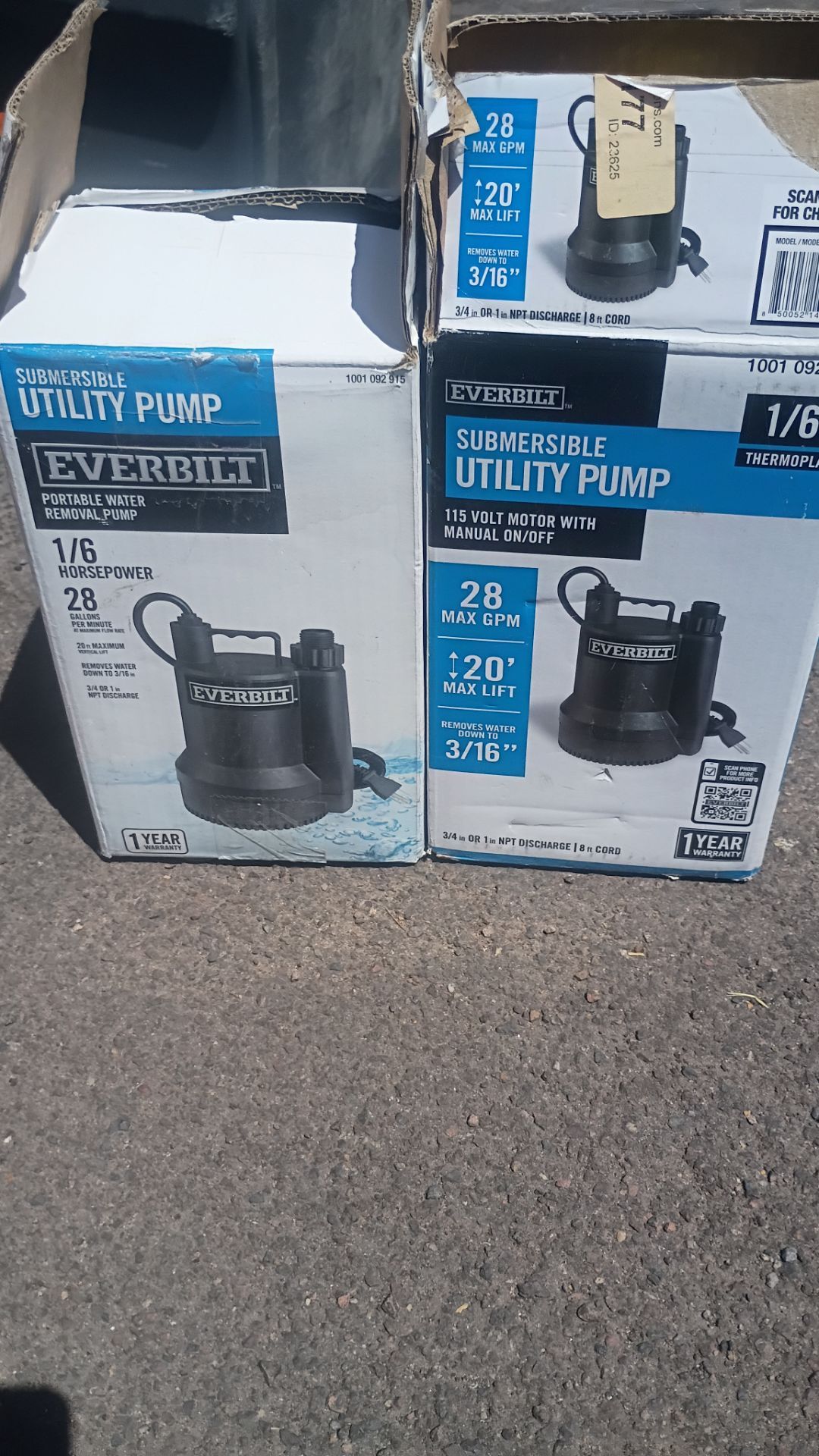 Everbuilt submersible pumps$ 39 each