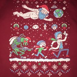 Rick and Morty Adult Swim Christmas Sweatshirt Adult XL 