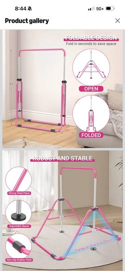 Gymnastics bar-foldable