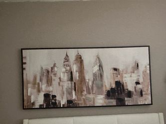 Large Modern Abstract Cityscape Wall Art – $40