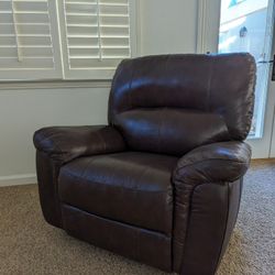 Faux Leather Mahogany Recliner 