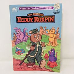 The World Of Teddy Ruxpin Coloring Deluxe Activity Book 1986 Golden Book Vintage