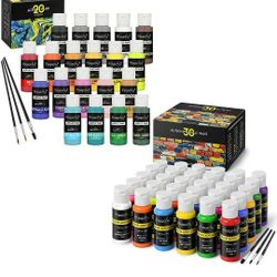Magicfly 30 Colors Outdoor Acrylic Paint Set + Magicfly 20 Colors Acrylic Paint Set with 6 Brushes

