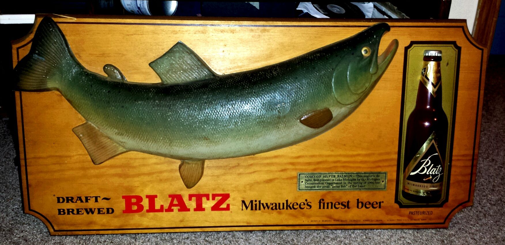 Vintage Rare Blatz Milwaukee Beer 3D Sign
