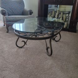 Iron And Glass Coffee Table 