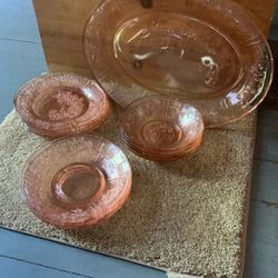 Vintage Jeannette Pink Depression Glass Set 