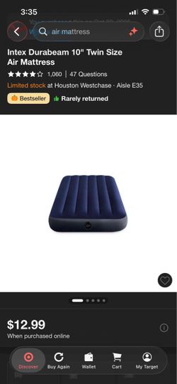 Almost new Twin air mattress with pump