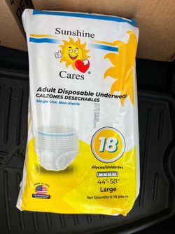 Adult disposable diapers size Large 18 count