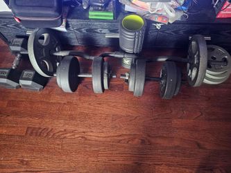 Weights for sale/ ROLLER/ 2 dumbells and plates