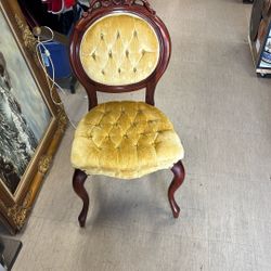 Cream Velvet Real Wood Chair Single 