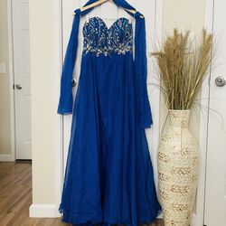 Large beautiful Royal blue dress