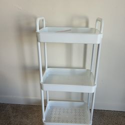3-Tier Movable Cart with Wheels white