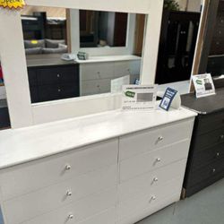 White Dresser With Mirror New $359