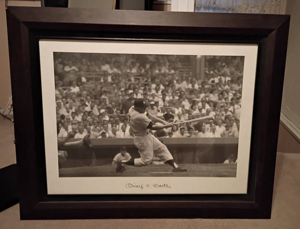 Mickey Mantle Baseball Framed Art