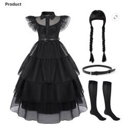 Wednesday Addams Girls Costume Set