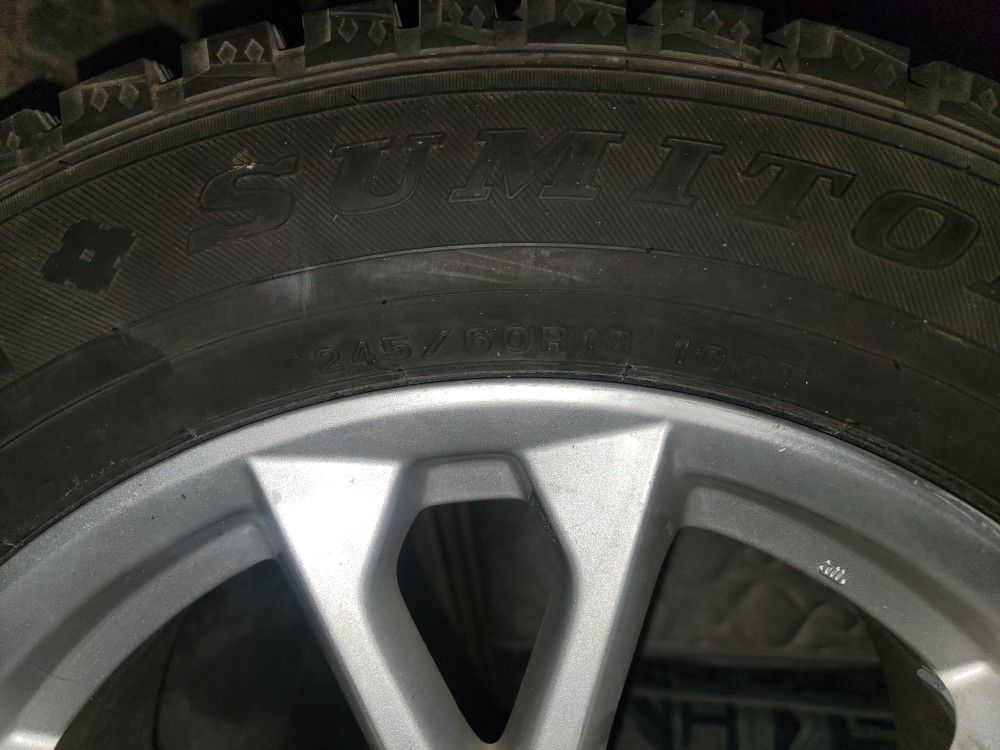4 Rims And Tire.. (Snow) 245/60/18 SUMITOMO