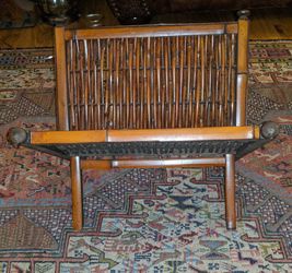 Vintage Japanese Folding Bamboo Magazine Rack