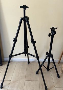 Black Adjustable Tripod Stands – Set of 2