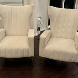 Beautiful Velvet Beige Chairs