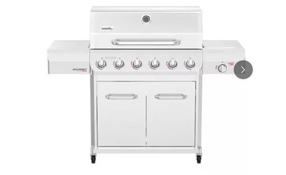 Nexgrill Gourmet Pro 6-Burner Stainless Steel Propane Gas Grill with Searing Side Burner 