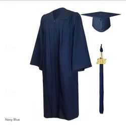 Navy Blue Cap and Gown