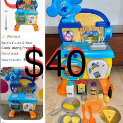 $40 Pretending Play Kitchen Batteries incl,Realistic sounds & interactive educational for 3 & up