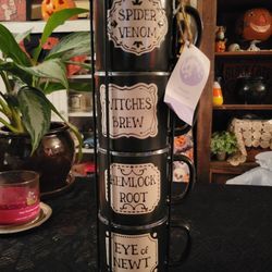 Halloween  Witch Potion Coffee Cups Mugs Stackable 