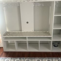 White tv stand entertainment with storage 120$